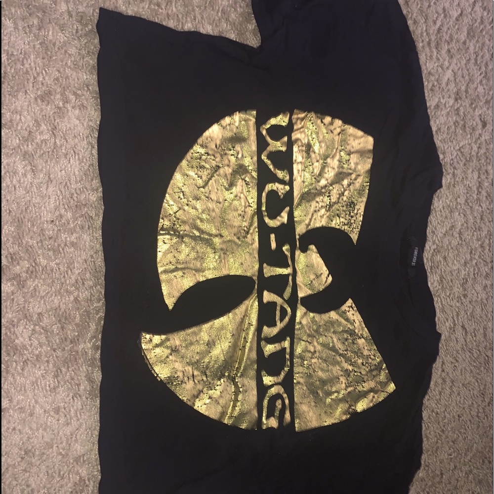 Black and gold WUTANG crop top